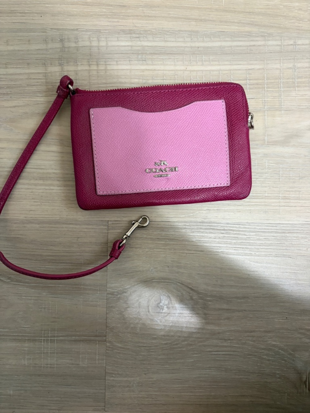 Coach Leather Wristlet Wallet - Two Tone Pink - Picture 3 of 4